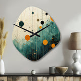 Colorful Mid Century Minimalist Oasis III - Asymmetric Metal Wall Clock