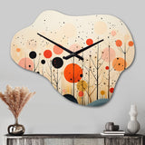 Colorful Mid Century Minimalist Oasis VII - Asymmetric Metal Wall Clock
