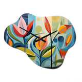 Green Mid Century Mod Nature II - Asymmetric Metal Wall Clock