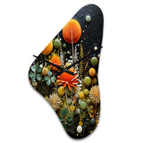 Orange Mid Century Natures Harmony II - Asymmetric Metal Wall Clock