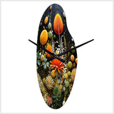 Orange Mid Century Natures Harmony II - Asymmetric Metal Wall Clock