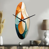 Orange Mid Century Organic Harmony I - Asymmetric Metal Wall Clock
