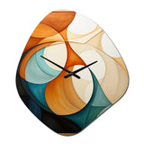 Orange Mid Century Organic Harmony I - Asymmetric Metal Wall Clock