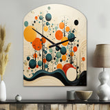 Orange Mid Century Organic Harmony II - Asymmetric Metal Wall Clock