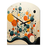 Orange Mid Century Organic Harmony II - Asymmetric Metal Wall Clock