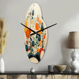 Orange Mid Century Organic Harmony II - Asymmetric Metal Wall Clock