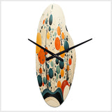 Orange Mid Century Organic Harmony II - Asymmetric Metal Wall Clock