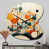 Orange Mid Century Organic Harmony II - Asymmetric Metal Wall Clock