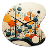 Orange Mid Century Organic Harmony II - Asymmetric Metal Wall Clock