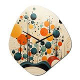 Orange Mid Century Organic Harmony II - Asymmetric Metal Wall Clock