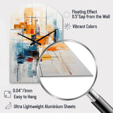 Colorful Mid Century Retro Reflections III - Asymmetric Metal Wall Clock