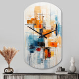 Colorful Mid Century Retro Reflections III - Asymmetric Metal Wall Clock