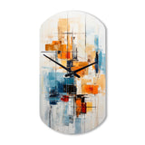 Colorful Mid Century Retro Reflections III - Asymmetric Metal Wall Clock
