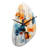Colorful Mid Century Retro Reflections III - Asymmetric Metal Wall Clock