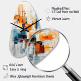 Colorful Mid Century Retro Reflections III - Asymmetric Metal Wall Clock