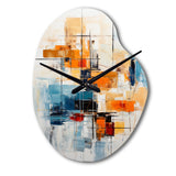 Colorful Mid Century Retro Reflections III - Asymmetric Metal Wall Clock