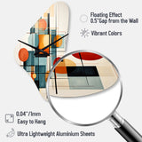 Colorful Mid Century Retro Reflections IV - Asymmetric Metal Wall Clock