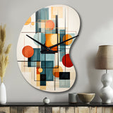 Colorful Mid Century Retro Reflections IV - Asymmetric Metal Wall Clock