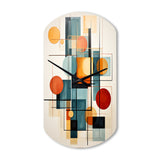 Colorful Mid Century Retro Reflections IV - Asymmetric Metal Wall Clock