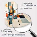 Colorful Mid Century Retro Reflections IV - Asymmetric Metal Wall Clock