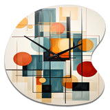 Colorful Mid Century Retro Reflections IV - Asymmetric Metal Wall Clock