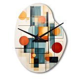 Colorful Mid Century Retro Reflections IV - Asymmetric Metal Wall Clock