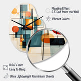 Colorful Mid Century Retro Reflections IV - Asymmetric Metal Wall Clock