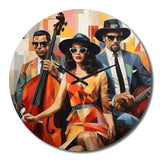 Mid Century Retro Rhythms Jazz - Abstract Metal Wall Clock