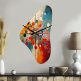 Colorful Mid Century Optical Serenade IV - Asymmetric Metal Wall Clock
