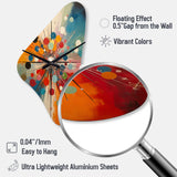 Colorful Mid Century Optical Serenade IV - Asymmetric Metal Wall Clock