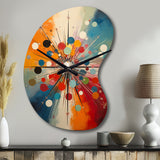 Colorful Mid Century Optical Serenade IV - Asymmetric Metal Wall Clock