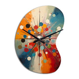 Colorful Mid Century Optical Serenade IV - Asymmetric Metal Wall Clock