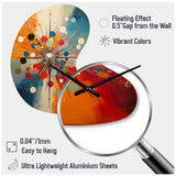 Colorful Mid Century Optical Serenade IV - Asymmetric Metal Wall Clock
