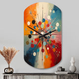Colorful Mid Century Optical Serenade IV - Asymmetric Metal Wall Clock
