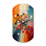 Colorful Mid Century Optical Serenade IV - Asymmetric Metal Wall Clock