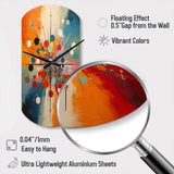 Colorful Mid Century Optical Serenade IV - Asymmetric Metal Wall Clock
