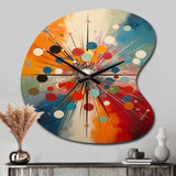 Colorful Mid Century Optical Serenade IV - Asymmetric Metal Wall Clock