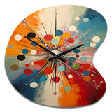 Colorful Mid Century Optical Serenade IV - Asymmetric Metal Wall Clock
