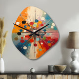 Colorful Mid Century Optical Serenade IV - Asymmetric Metal Wall Clock