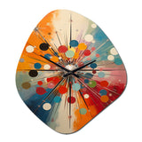 Colorful Mid Century Optical Serenade IV - Asymmetric Metal Wall Clock