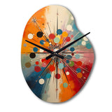 Colorful Mid Century Optical Serenade IV - Asymmetric Metal Wall Clock