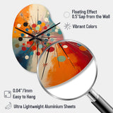 Colorful Mid Century Optical Serenade IV - Asymmetric Metal Wall Clock