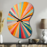 Colorful Mid Century Optical Serenade I - Asymmetric Metal Wall Clock