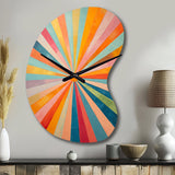 Colorful Mid Century Optical Serenade I - Asymmetric Metal Wall Clock