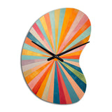 Colorful Mid Century Optical Serenade I - Asymmetric Metal Wall Clock