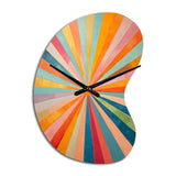 Colorful Mid Century Optical Serenade I - Asymmetric Metal Wall Clock