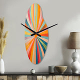 Colorful Mid Century Optical Serenade I - Asymmetric Metal Wall Clock