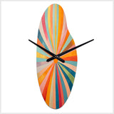 Colorful Mid Century Optical Serenade I - Asymmetric Metal Wall Clock
