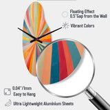 Colorful Mid Century Optical Serenade I - Asymmetric Metal Wall Clock