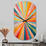 Colorful Mid Century Optical Serenade I - Asymmetric Metal Wall Clock